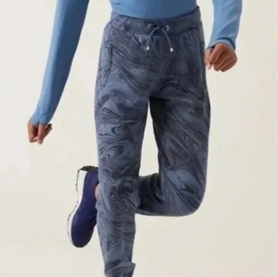 Athleta Girl Warm Up 2.0 Jogger, Sumi Marble Blue, Size M(8-10)