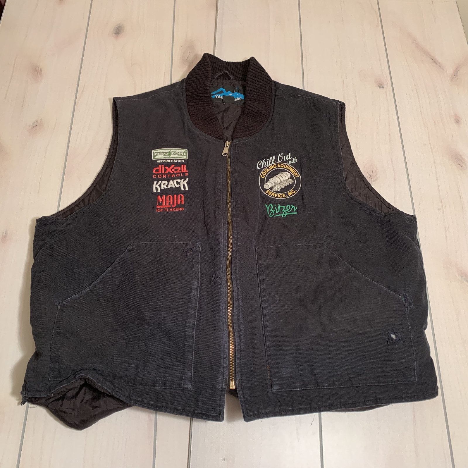 men 2XL tri mountain vest with logo black