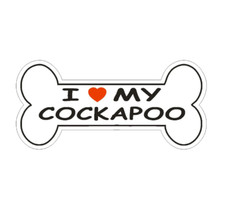 5" love my cockapoo dog bone bumper sticker decal usa made