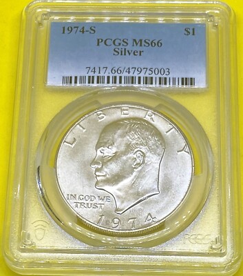 1974 S $1 Eisenhower Ike Silver Dollar PCGS MS66 | eBay