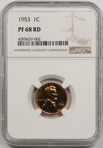 1953 1C NGC Proof PF 68 RD Red Lincoln Wheat Penny
