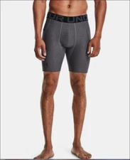 UNDER ARMOUR Men's Heat  Vent Compression Baselayer Shorts Gray MEDIUM