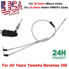 For Yamaha Banshee Mikuni Keihin 28-39mm Steel Braided Dual Thumb Throttle Cable
