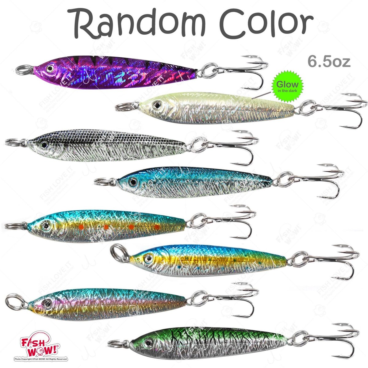 1 To 10 Pieces 2.5oz GLOW Mega Live Bait Metal Jigs Saltwater, Glow In The Dark - Foto 8