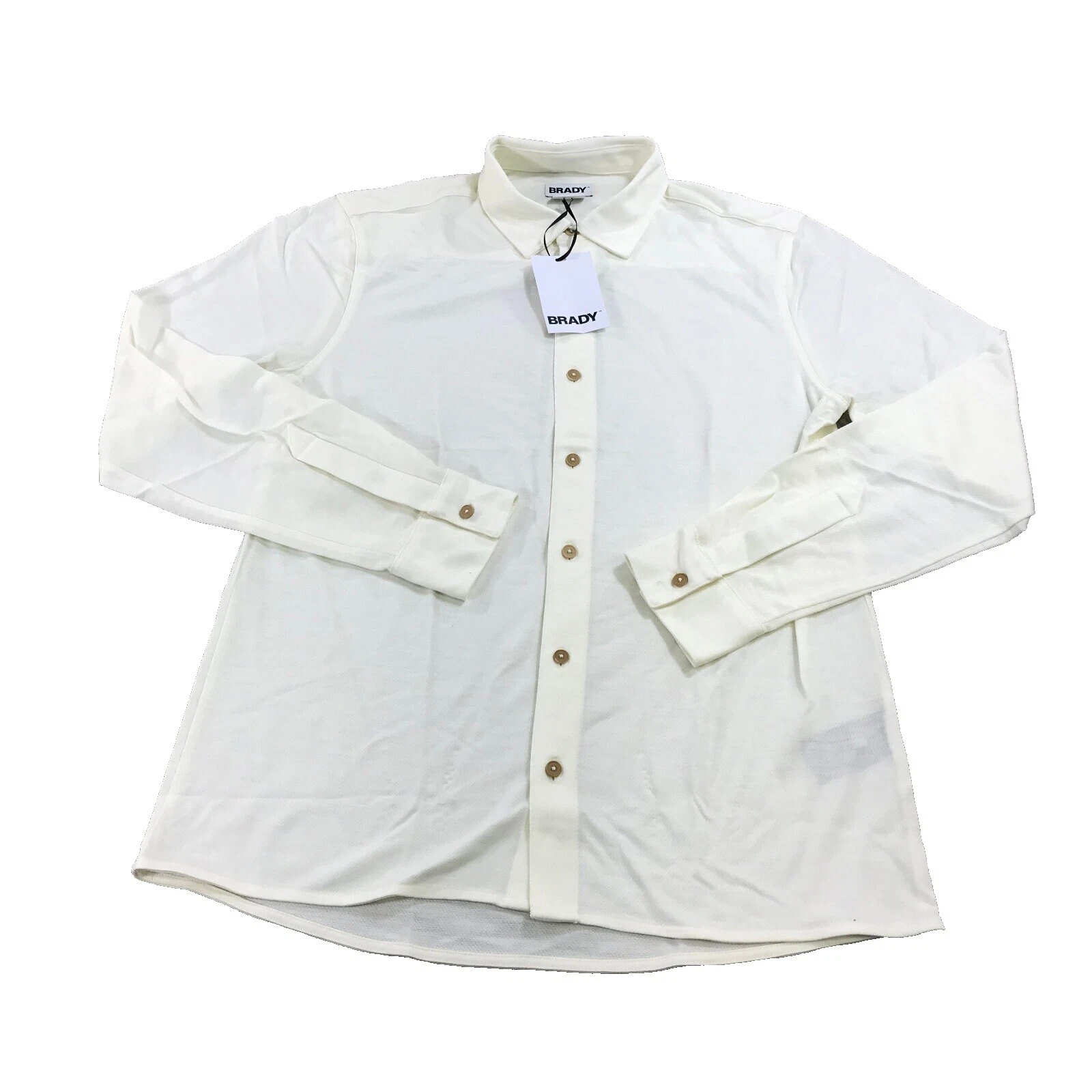 Blanco de Lana Informal Con Botones camisas para hombres