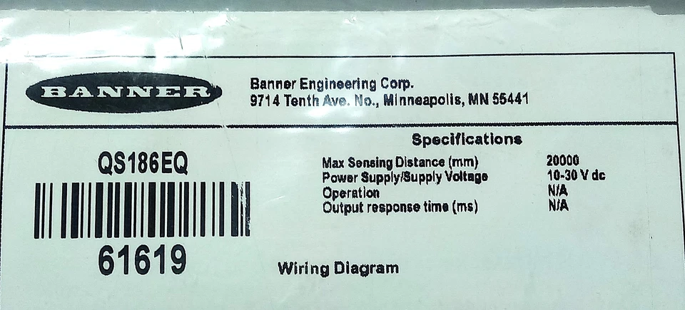 Banner Engineering QS186EQ 61619 10-30 V DC Photoelectric Proximity Sensor - Image 2 of 4