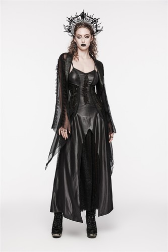 PUNK RAVE Womens Gothic Steampunk Sleeveless Rock Party Black Long Evening Dress - Bild 14 von 28