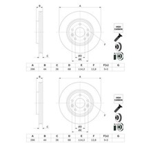 2x Bosch 0 986 479 F71 Bremsscheibe für Renault Koleos II HC