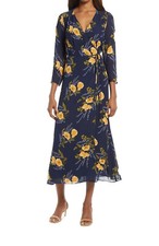  REFORMATION Alessandra Midi Wrap Dress Petit Jardin  Sz M *707 