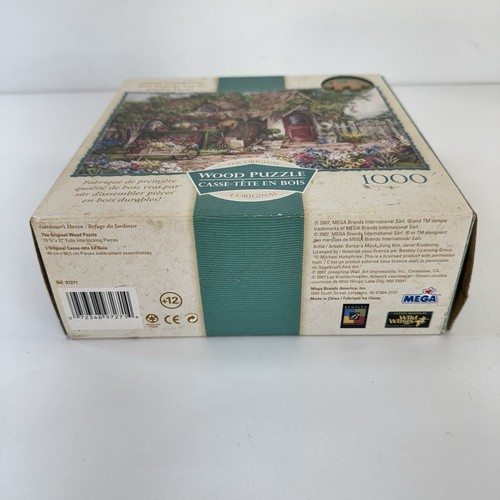 Cottage Garden Scene "Gardeners Haven" Wooden Puzzle 1000pc 19x27 97271 - Flawed - Picture 14 of 18
