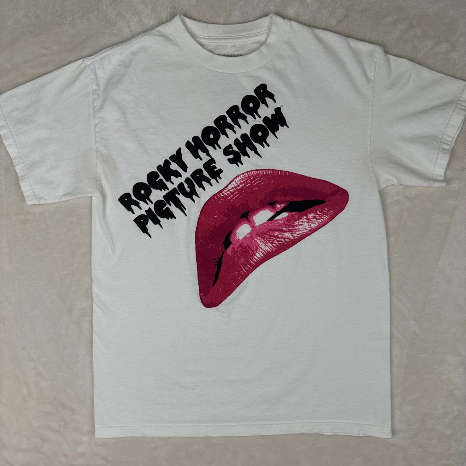 The Rocky Horror Picture Show Lips T-Shirt size Medium Cult Movie Retro Vintage