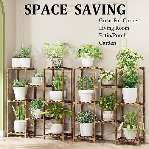 HOMKIRT Plant Stand Indoor Outdoor, 11 Tier Corner Shelf Assorted Item Shapes - Picture 57 of 60