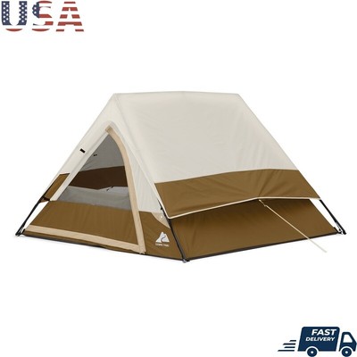 3 Person A Frame Camping Tent W/ Weather Resistant Fabric Storage Pockets E Port