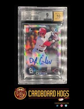 Dylan Carlson - 2016 1st Bowman Chrome Draft Pick Auto Refractor BGS 9 316/499