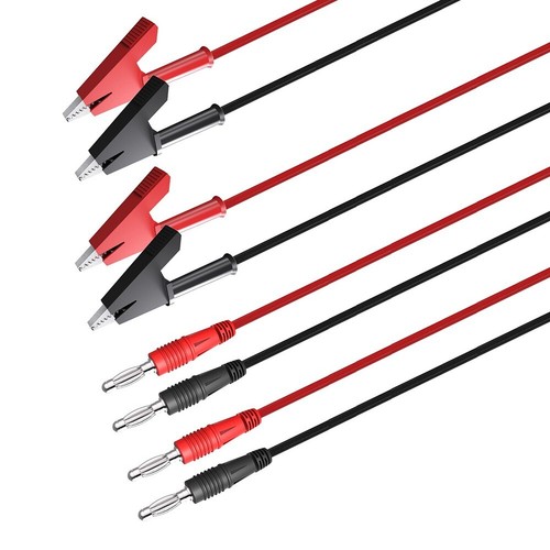 Electrical Testing Cables with Color Coded Crocodile Clips and Banana