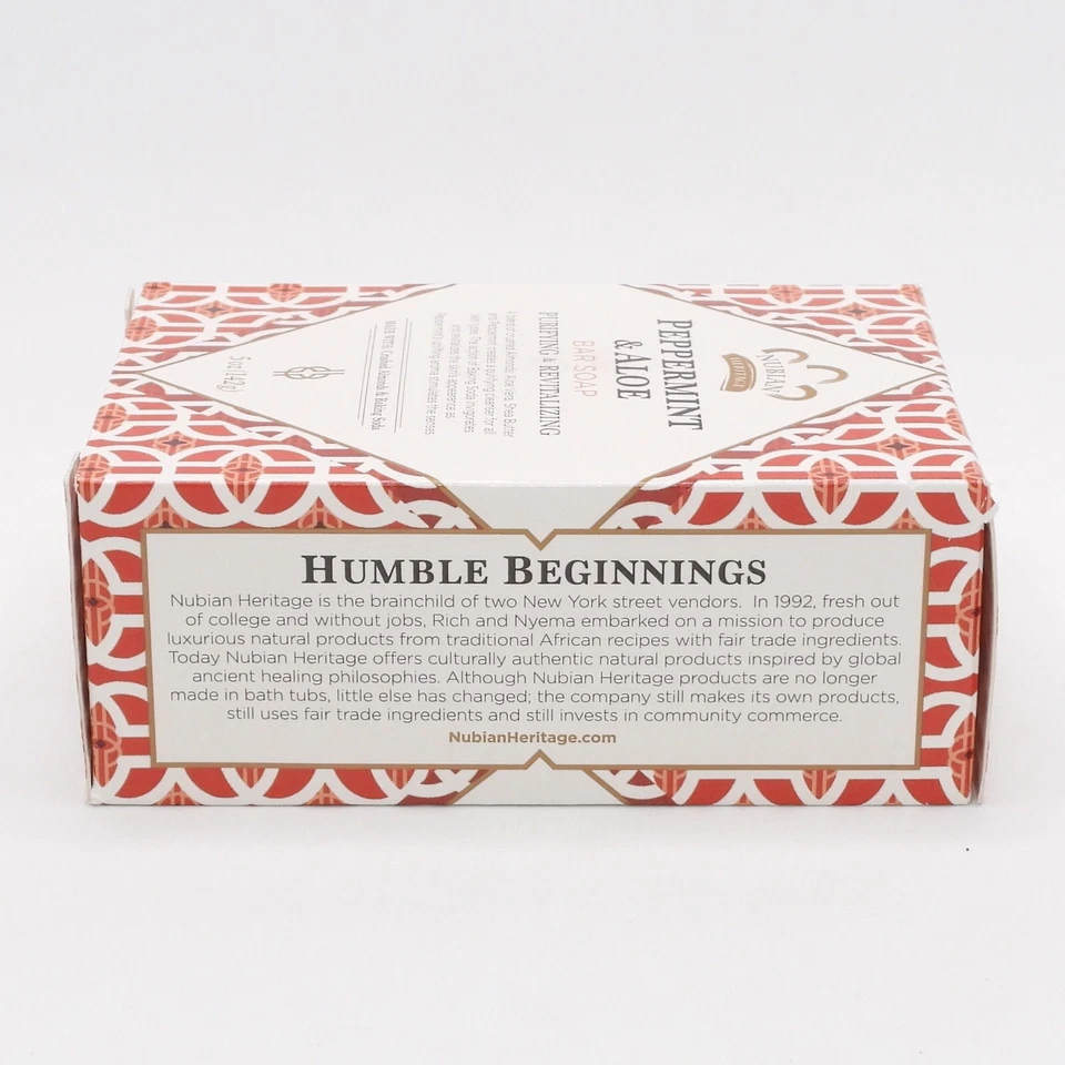 Jabón en barra Nubian Heritage menta y aloe (5 oz / 142 g) paquete de 3 Foto 3 de 4