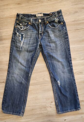 MEK Jeans Mens Oaxaca Size 36x32 Blue Denim Straight Thick Stitch  - Picture 1 of 2