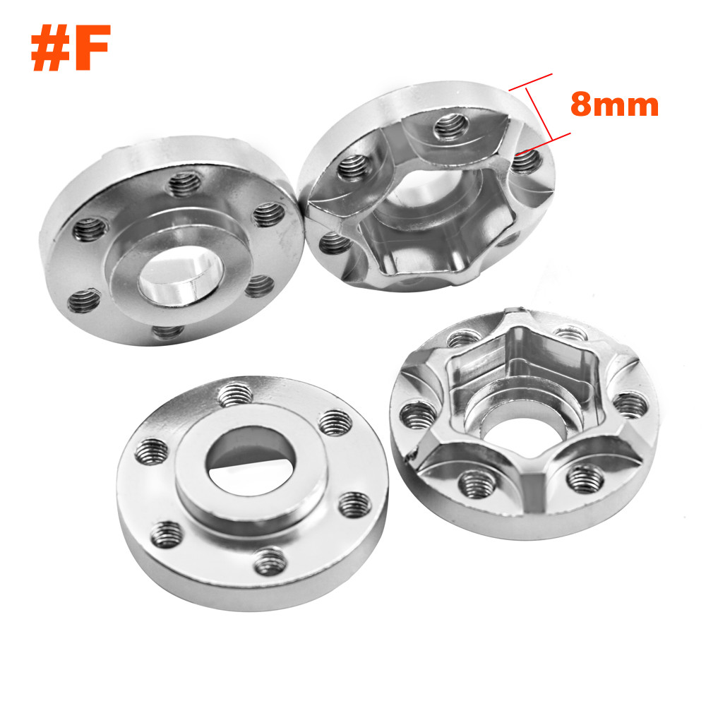 4pcs Alloy Wheel Hex Hubs Set for RC 1:10 Crawler 1.9" 2.2" Beadlock Wheem Rims