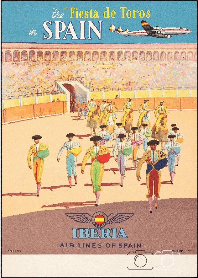 Affiche Vintage IBERIA Airlines Spain - Format 50x70 Cm - Haute Qualité - Neuf