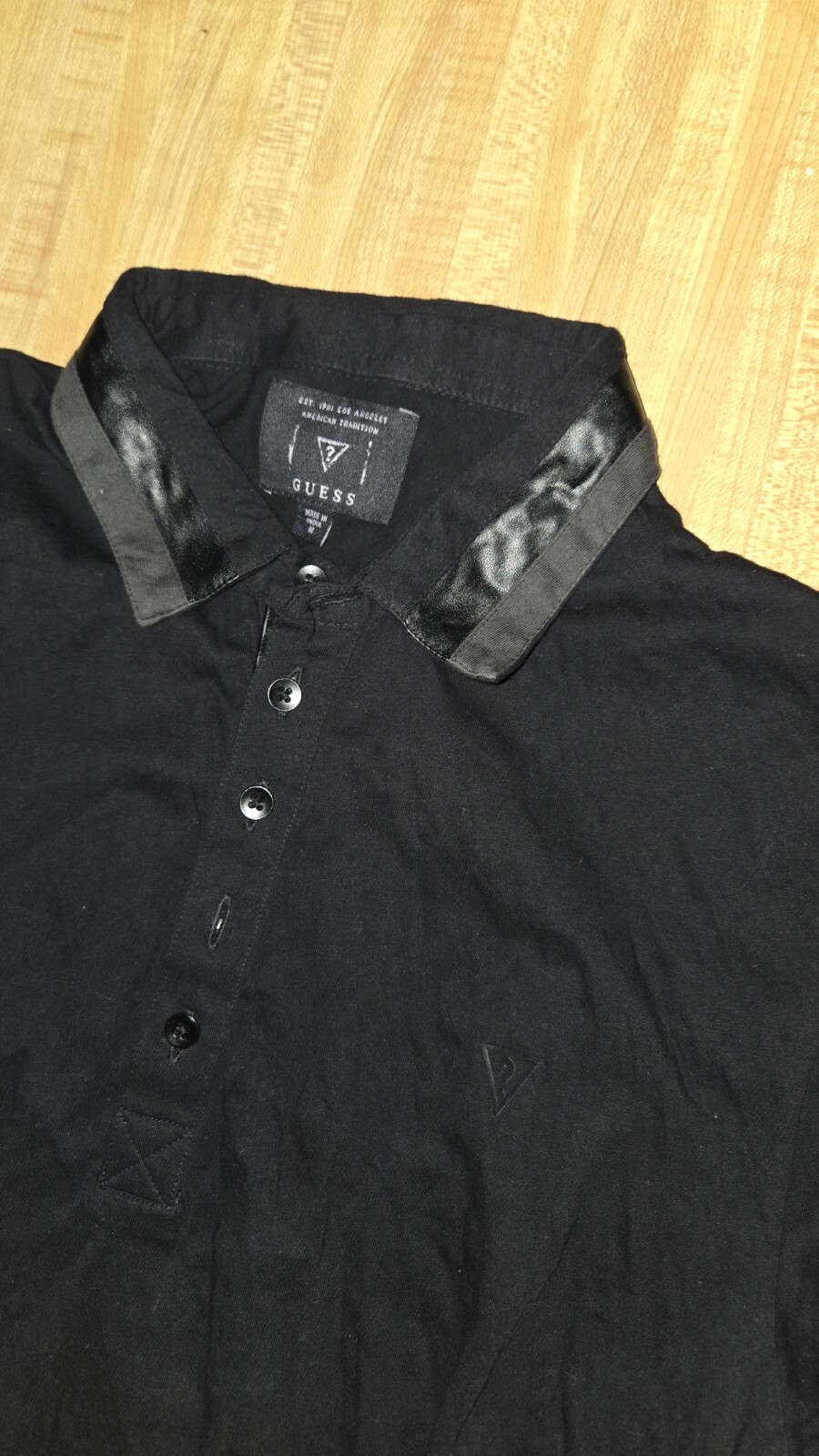 Mens Black Guess Polo Size Medium