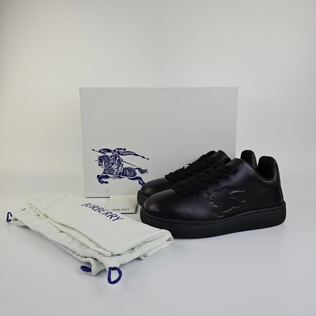 BURBERRY Box Men's Black Leather Low Top Sneakers New | eBay BURBERRY Box Men's Black Leather Low Top Sneakers New | eBay