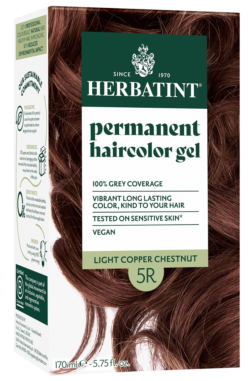 Herbatint 5R Light Copper Chestnut Ammonia Free Hair Colour 170ml