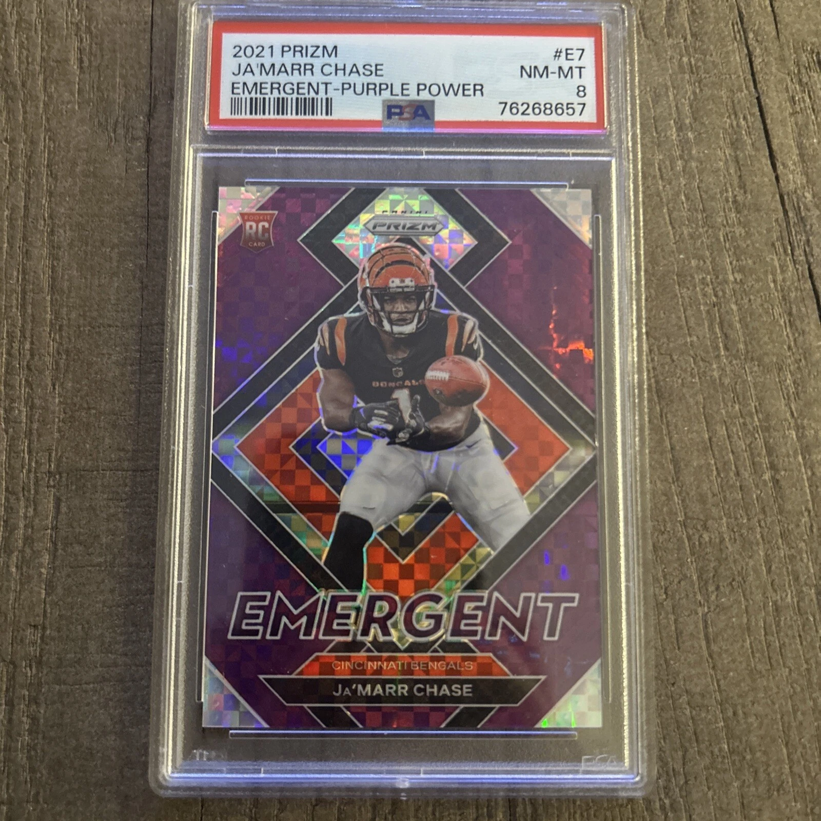 JaMarr Chase Panini Prizm Emergent #E7 Purple Power