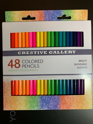 CREATIVE GALLERY 48 PACK ASSORTED COLORED PENCILS NIB QUALITY ARTIST MATERIALS