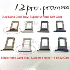 Original Single Dual Nano SIM Card Tray Holder For Apple iPhone 12 Pro / Pro Max