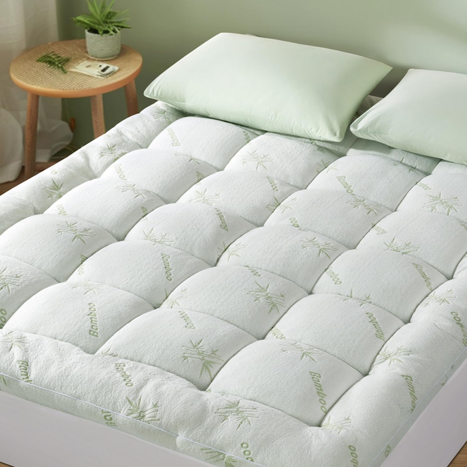 Cooling King Mattress Topper, Extra Thick 1200 GSM down Alternative Fill, Soft M