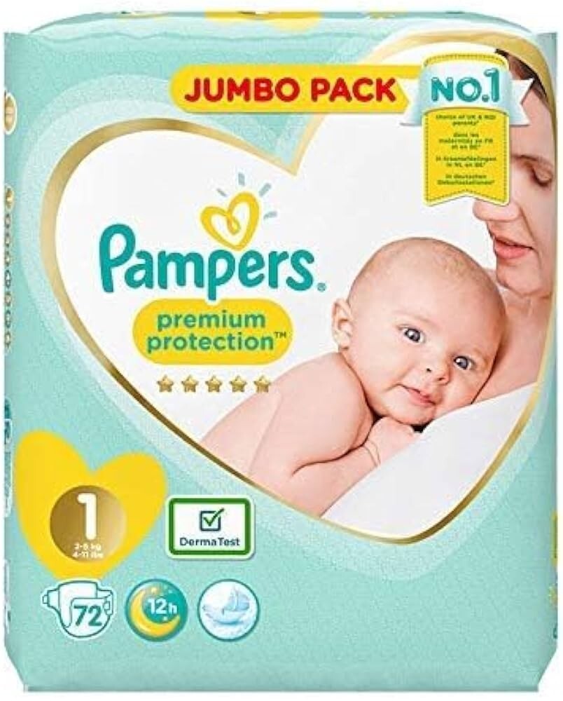 Pampers Disposable Nappies Premium Protection - 72 Pants
