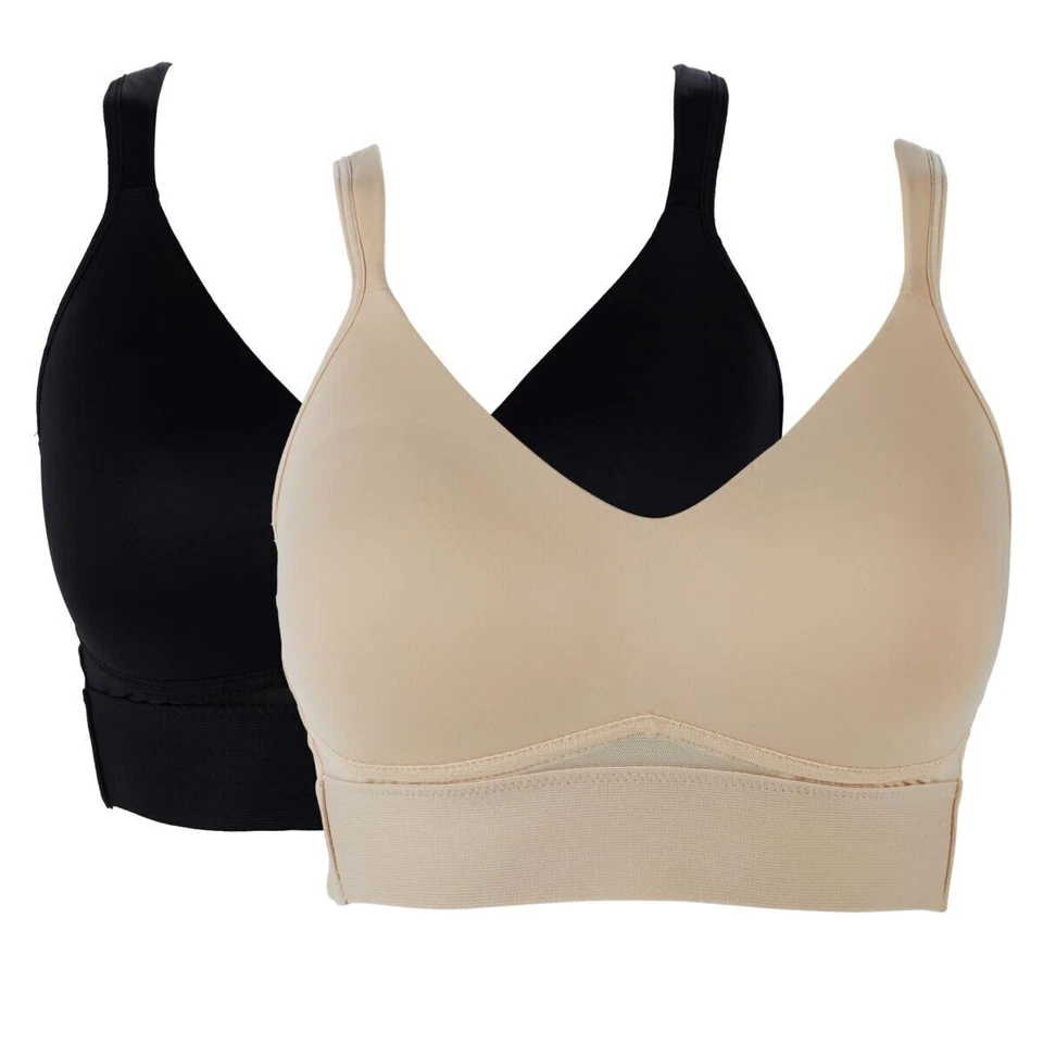 Rhonda Shear 2 件装模压杯文胸带十字背网眼细节 775-296,尺寸 3X — 第 2/3 张图片