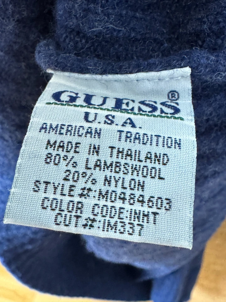 Suéter Guess Jeans para Mujer XL Corderos Mezcla de Lana De Colección Acogedor Azul Suave Foto 2 de 4