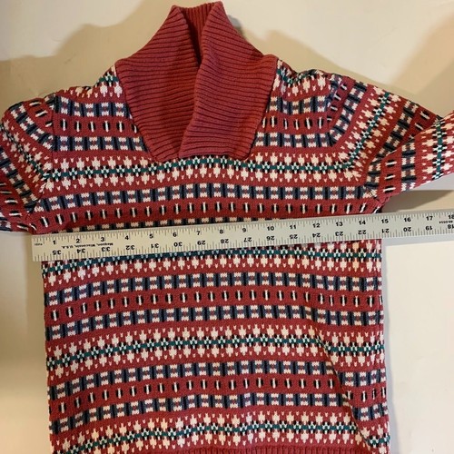 Tea Girls Shawl Collar Rosey Mauve Blue Pattern Tunic Sweater Size 8-10 - Picture 10 of 12
