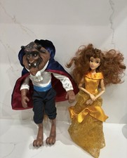 Disney Beauty and the Beast-2 12in Dolls-Belle And Beast-Good Condition