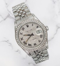 Mens Rolex Datejust with Full Diamond Dial, Bezel, Shoulders and Bracelet!