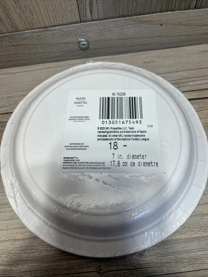 Cincinnati Bengals NFL Football Party 7” Dessert Plates Orange 18ct Tailgate - Image 2 of 2