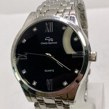Charles Raymond Mens Silver Tone Quartz Watch...