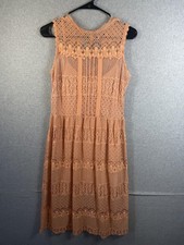Xhilaration Dress Womens Medium Blush Pink Lace Fit Flare Sleeveless Lined Party