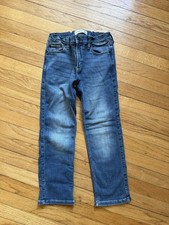 Abercrombie Kids Girl Denim Blue Jeans Straight Leg 11/12 Short Adjustable Waist