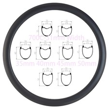 Cerchi bici da strada 700C 31mmx35/40/45/50mm tubeless carbonio finitura lucida opaca 28H