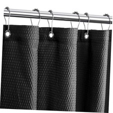 Solid Cloth Fabric Shower Curtain Liner with 2 72"W x 72"L Pack of 1 Black