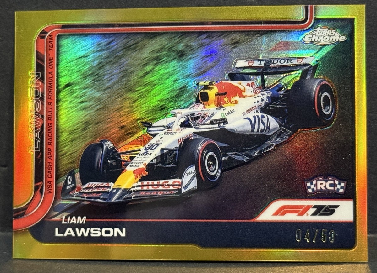 2025 Topps Chrome Formula 1 F1 #83 RC Liam Lawson Gold Refractor