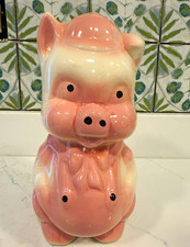 Ceramic Pig Piggy Bank Pink White Animal Theme Collectible Decor