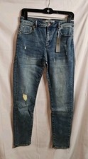 Tractr Diane Slim Fit Mid Rise Blue Distressed Women s Skinny Jeans 8/29 NWT