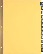 Monthly Black Leather Tab Index Dividers