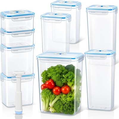 LemonRoad 19 Pcs Vacuum Seal Food Storage Containers with Lids clear 