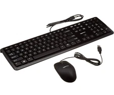 Wired Keyboard and Mouse Bundle, Full-Sized