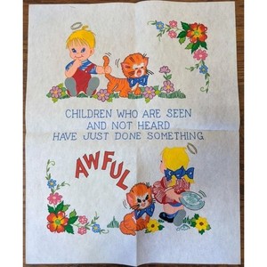 Children Awful Tri-ChemPicture To Paint Vintage 18x22