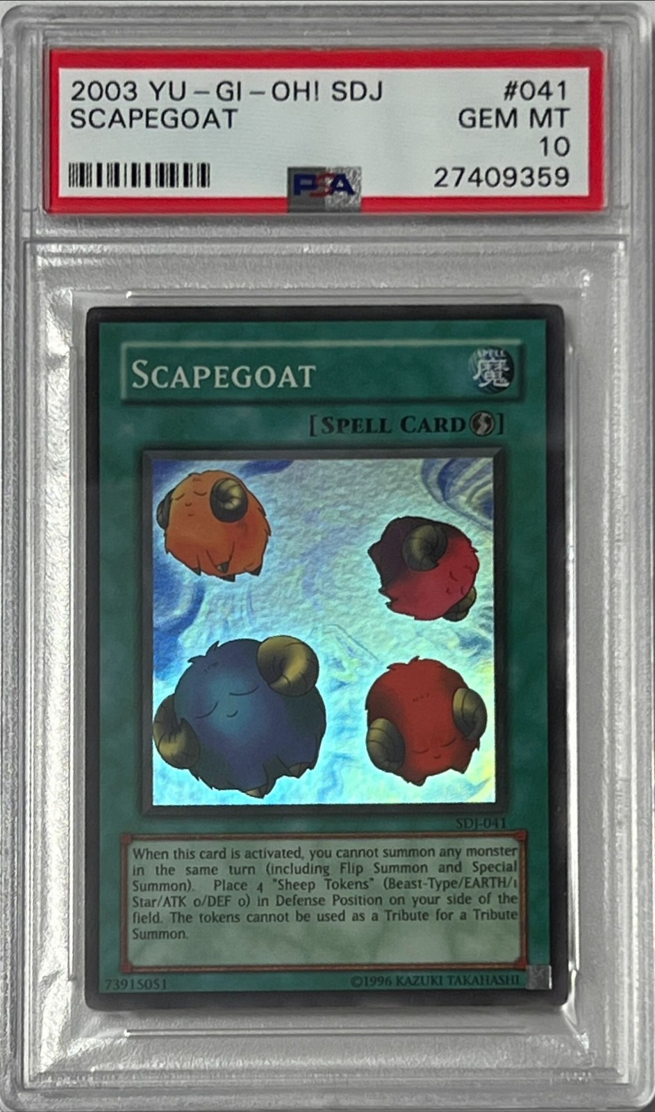 2003 Yu-Gi-Oh! PSA 10 GEM-MT 'Scapegoat' SDJ-EN041 ~SUPER RARE~ *VERY* LOW POP. view 3